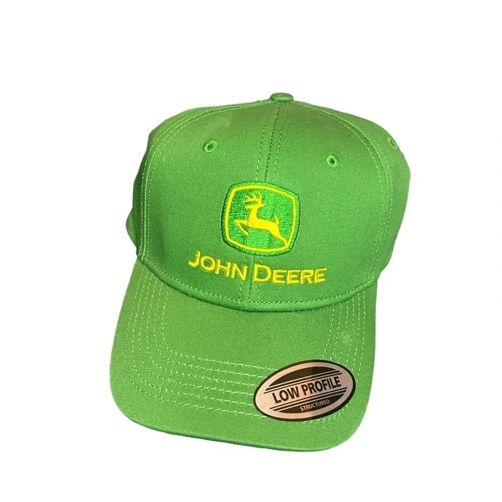 John Deere Hat Cap Low Profile Photo Adjustable Back Green